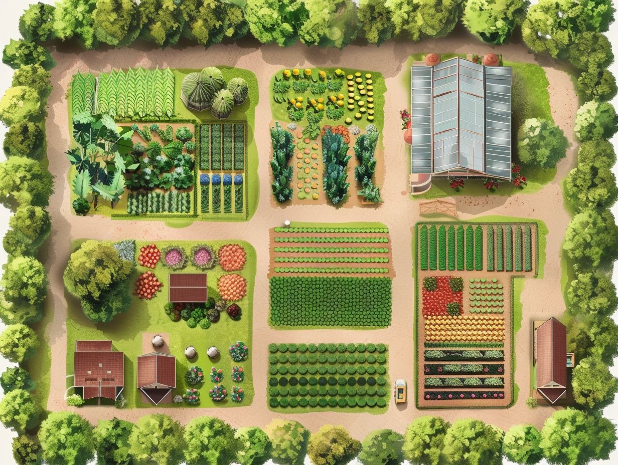 Planned rooftop growing layout design